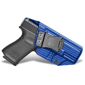 IWB KYDEX Universal Gun Holster, Adjustable Cant & ‘Posi-Click’ Retention, Inside Waistband Concealed Carry Holster Compatible with Multiple Glock, Smith Wesson, Sig, Ruger Models Police Blue
