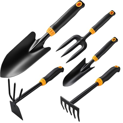 Pala per Piantumazione | 5 Pezzi Pale Manuali da Giardino,Set Per Coltivazione, Trapianto, Orto, Balcone E Giardino Con Vanghe Per Terrazzo E Aiuole Rialzate