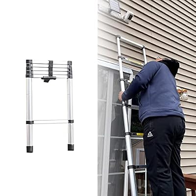 Telesladder 7.5Ft Tall Telesladder, Lightweight Sturdy Compact Multi-Purpose Small Retractable Ladders, Engineeladder for Electrical Work