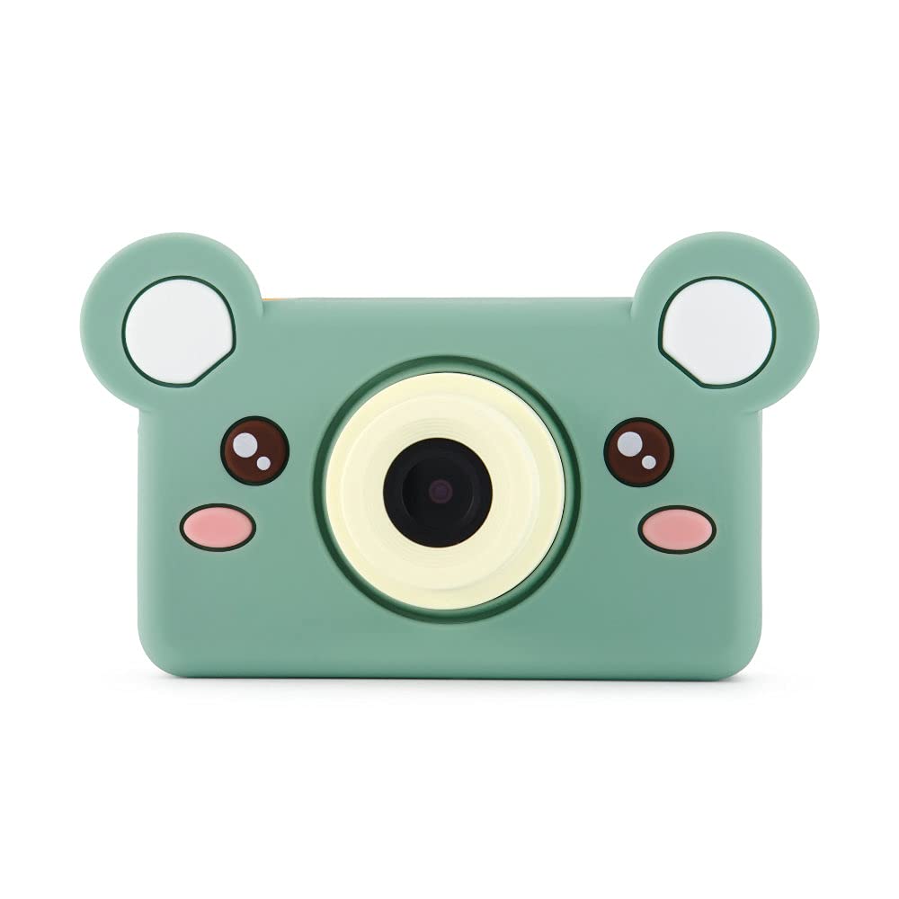 Kidamento Kids Digital Camera and Video Camcorder Soft BPA Free Silicone Case 32GB Memory Card - Model C - Mikayo the Bear