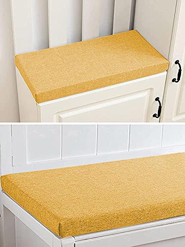 Coussin 2 à 3 places, pour intérieur et extérieur - 100/120 cm, pour balancelle, banc de jardin, chaise de salle à manger (80 x 40 x 5 cm, jaune) Cover