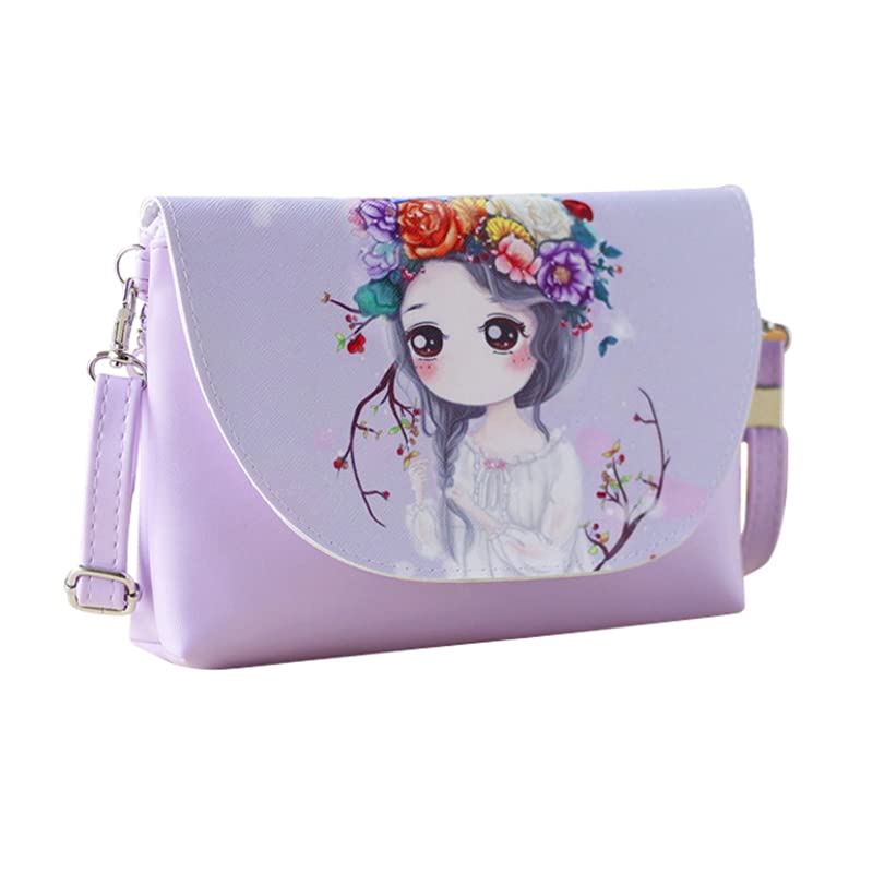 Teens Girls Kids Students Cute Cartoon Theme Mini Shoulder Bags Cross Body Bags Leather Key Coin Cell Phone Purse Small Wallet Pouches Clutch Handbag Gifts Bag for Girls