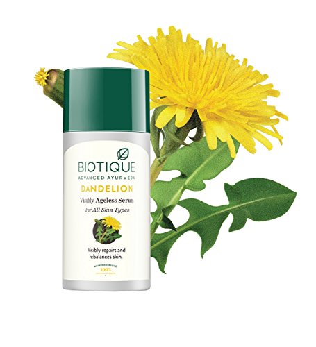 Image of Biotique Bio Dandelion Visibly Ageless Serum, 40 Ml And Bio Morning Nectar Sunscreen For All Skin Types Ultra Soothing Face Lotion, Spf 30+, 120Ml, Pack Of 1
