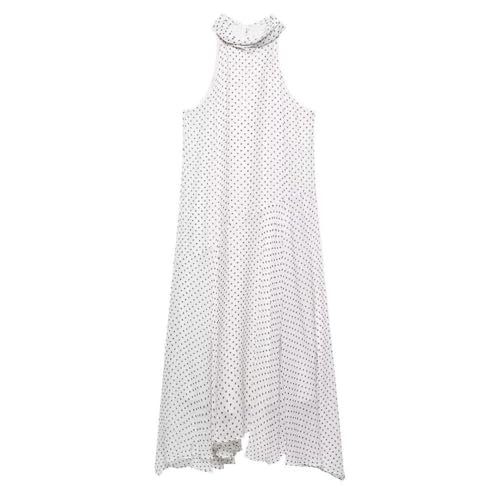 Women's Polka Dot Neck with Bow Decoration Casual Dress