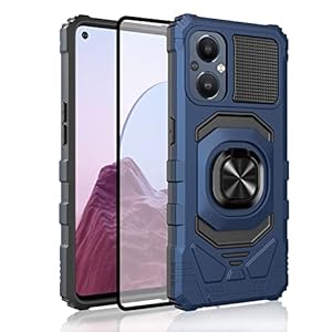 Ailiber Compatible with OnePlus Nord N20 5G Case, 1+Nord N20 Case with Screen Protector, Ring Kickstand for Magnetic Car Mount, Heavy Duty Shockproof Protective Phone Cover for OnePlus Nord N20-Blue