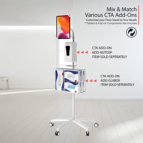 Medical Mobile Stand – CTA Medical Mobile Floor Stand for iPad 7/8/9 Gen 10.2”, 12.9” iPad Pro, 11” iPad Pro, iPad mini, iPad Air 4, Surface Pro X, and Other 7-13" Tablet - White by CTA Digital - Image 7
