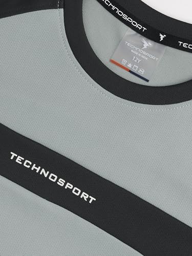 Image of TECHNOSPORT Boy's Polyester Slim Fit Crew Neck Half Sleeve T-Shirt with Technocool+, Anti Microbial Propeties for Sports and Regular Use