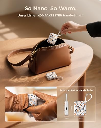 OCOOPA Handwärmer Elektrisch 2er Set, 3 Stufen, Taschenwärmer Wiederverwendbar, 7H Lange Wärme, Bis zu 52°C, Schnell Aufgeheizt… – Ansicht 3