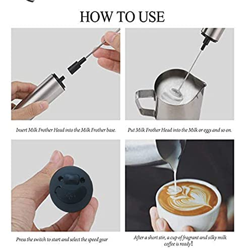 Vaporizador de Leche,Espumador de Leche Eléctrico de Mano, Espumador de Leche Manual Recargable,Mini Batidora Eléctrica… - Imagen 6