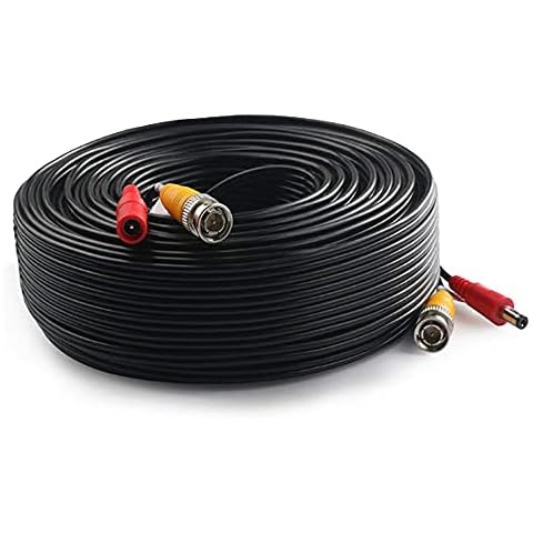 Auroh 5M (16 ft) BNC Cable 2-in-1 Video & Power Pre-made Black Security Camera CCTV Cable for HD Surveillance Camera and DVR System Installation Cover