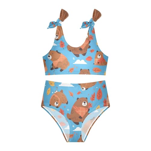 KLL Celebrate Holiday Canada Day Beavers Elements Girl Two Piece Bikini Sets Beach Bathing Suit Swimwear Cute Shoulder Strap3