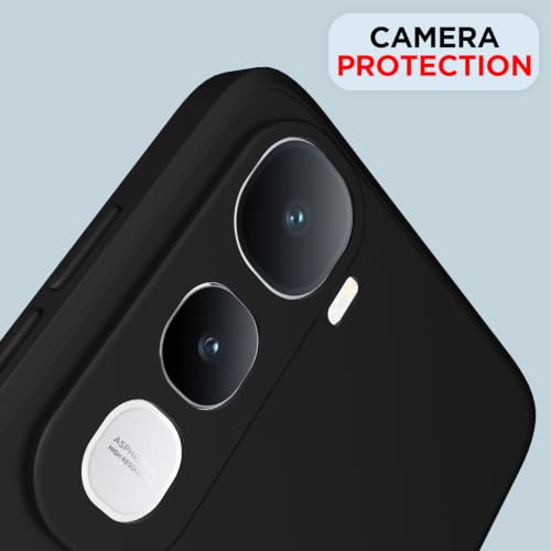 Image of Outlouders Back Cover for Vivo Y400 Pro 5G | Camera Protection | Durable Soft Matte Silicone Bumper Case (Black)
