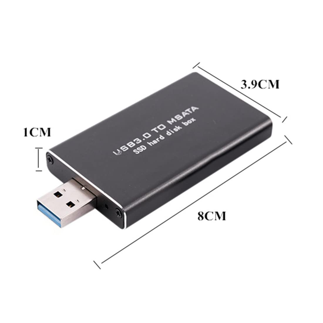 Boîtier SSD MSATA Vers USB 3.0 - Alliage Aluminium, 81x39x10 Mm, Support UASP/TRIM, Pour SSD MSATA