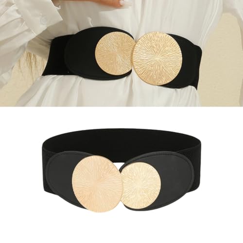 5cm Wide Women's Stretch Belt Waistband with Metal Buckle for Dresses Jeans and Trousers Fashion Accessory2