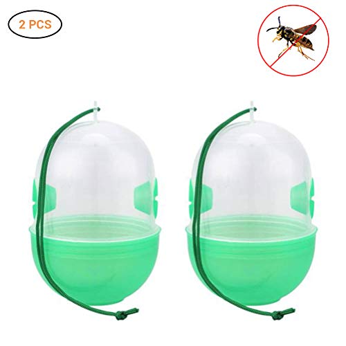 Schimer Wespenfalle giftfrei 8x12 cm | Insektenfalle | Insektenschutz | Fliegenfänger LED Leuchte Lockt Mücken An Einfach mit Lockstoff Füllen,Wespenfänger und Fliegenfalle Ohne Gift