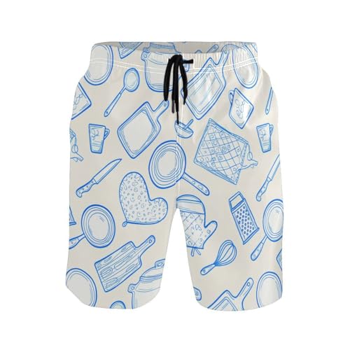 Kitchen Mens Swim Trunks Quick Dry Beach Shorts with Pocket S 23025282