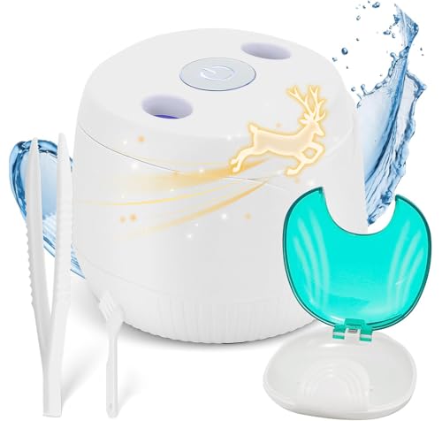 Mxmoonant Pulitore a ultrasuoni UV per Allineatore per dentiere, Macchina per la pulizia quotidiana...