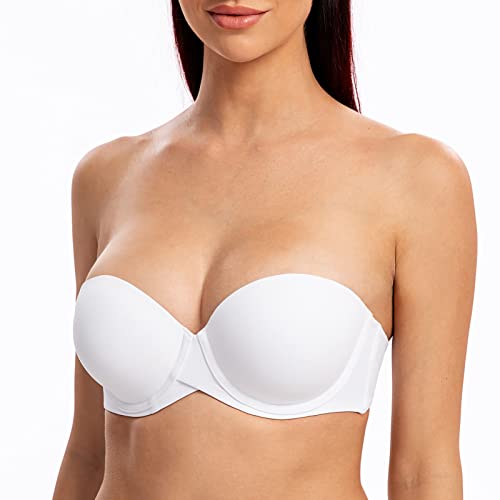 Image of MELENECA Women's Stay Put Padded Cup with Lift Underwire Push Up Strapless Bras
