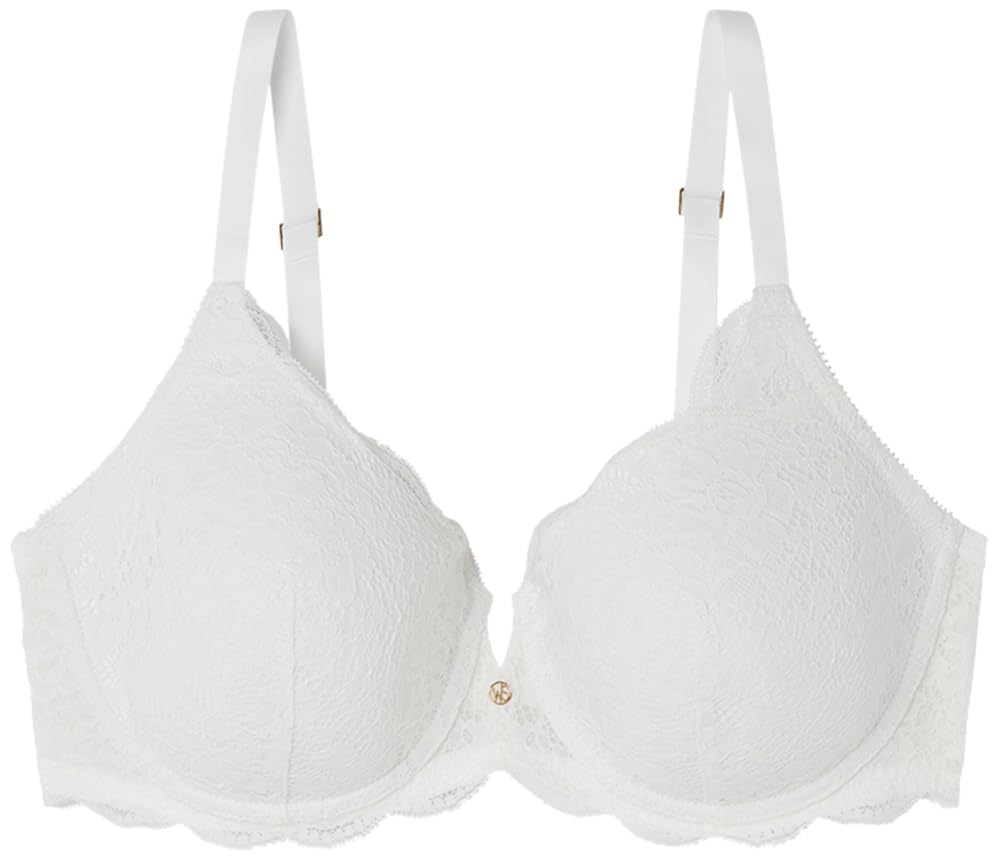 Women'secret Women's Sujetador Acolchado Femenine Lace Beautiful Klasszikus, szivacsos csipkés fekete melltartó, Yellow, 36D