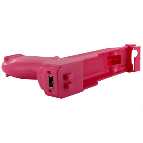 Skque®Vibration Motion Plus Gun Pistol for Nintendo Wii Remote Controller,Pink