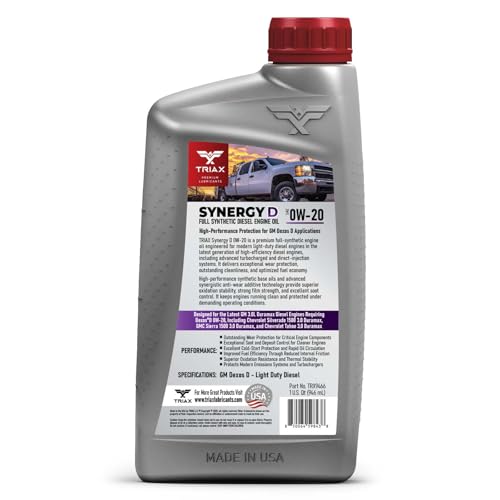 Aceite motor sintético 0W-20 para diésel Triax 1 Quart miniatura 2