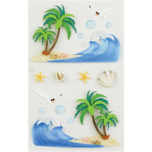 Little B 100164 Dimensional Stickers, Medium, Waves and Sandshore