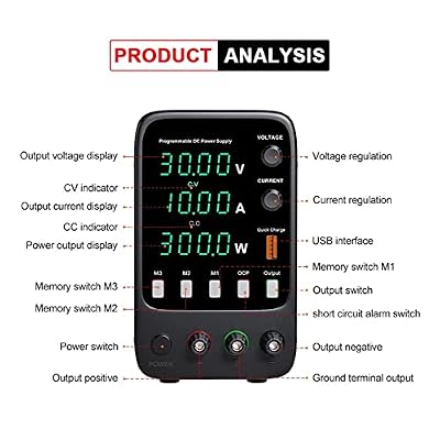DC Power Supply, Laboratory Power Supply Adjustable DC Power Supply with Memory Function Programmable Switching Power Supply DC Power Supply Current Stabilizer,Variable Power Supply(APS3010H)