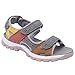 Harssidanzar Women's Sports Hiking Sandals Adjustable Strap Leather Sandals For Women Outdoor Sports Sandals Walking SL256UK,Tan Grey,Size 8 UK