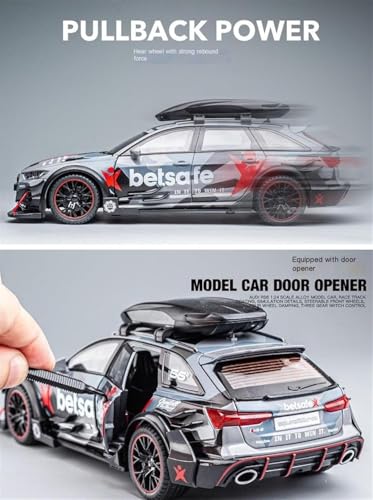 Image of Alokik Enterprise 1:24 Audi RS6 Modified Diecast Metal Pull Back Car with 6 Openable Doors with Sound and Light Toy Decoration car Best Gift Toys for Kids 【Colors as Per Stock】