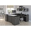 Bestar Norma U or L-Shaped Desk, 71W, Black & Bark Gray