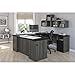 Bestar Norma U or L-Shaped Desk, 71W, Black & Bark Gray