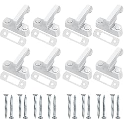 Neoteck 8 Piezas Seguridad para Ventana Cerradura de Puerta Blanco Zinc Fuerte Funde Aleación Extra Lock Seguro para Varios UPVC/PVC de Puerta y Ventana y Seguridad Doméstica