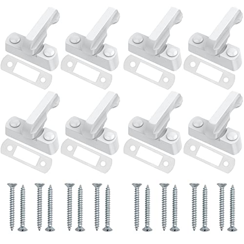 Neoteck Sash Jammer 8PCS Sash Jammer White Strong Zinc Cast Alloy Extra Security Locks Sash Blocker Jammer for Various UPVC/PVC Doors and Windows and Home Security