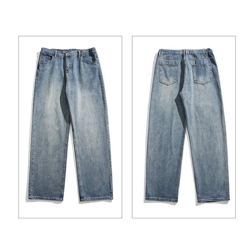 Stylish Hip Hop Streetwear Jeans Classic Regular Fit Straight Leg Jeans Trousers Washed Biker Jean Pants3