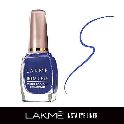 Image of LAKME Insta Liquid Eye Liner, Black 9 ml & Lakme Insta Eye Liner, Blue 9 ml Matte Finish