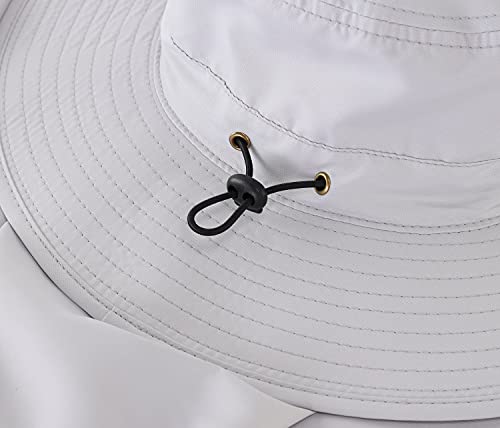 Image of Home Prefer UPF50 Mens Sun Hat with Neck Flap Quick Dry UV Protection Cap Womens Wide Brim Fishing Hat Neck Flap Beach Garden