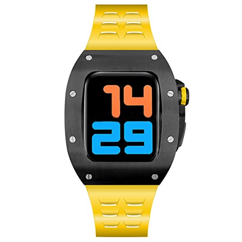 Bracelet boîtier Apple Watch 7 en métal de luxe et silicone de protection 44 mm 45 mm