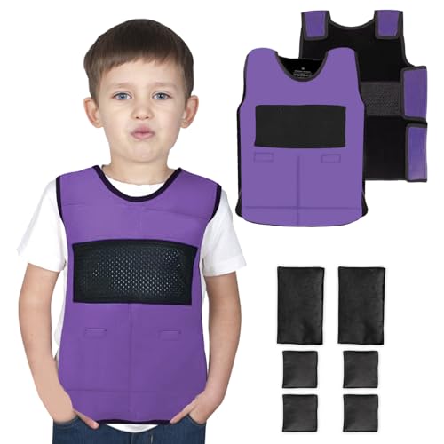 Image of Vest for Kids Including 6 Removable Weights (Purple, Small)
