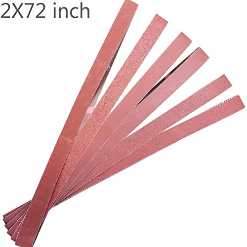 Sackorange 6 PCS 2 inch x 72 inch Abrasive Sanding Belts - One