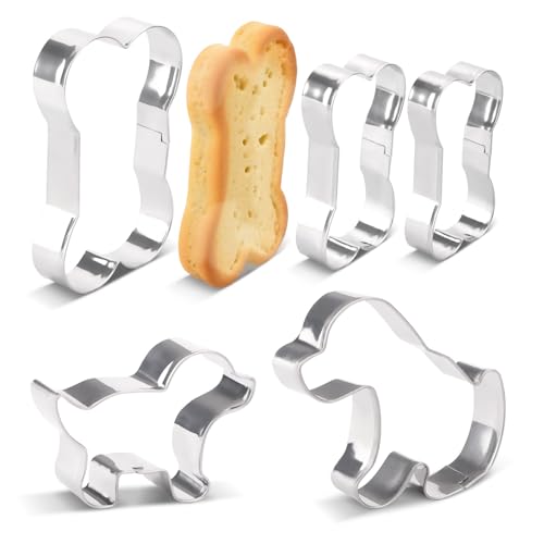 6 Pezzi Tagliabiscotti Forma di Bassotto Grandi,Formas Osso Set Tagliabiscotti Natalizi Forma Cane Acciaio Inox,Tagliabiscottis Torte Compleanno Bambini,Biscotti Formas Cane per Dolci Bricolage