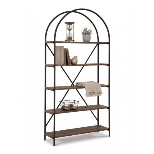 Signature Design by Ashley Galtbury Mixed Media Modern 5 Shelf Bookcase, Brown & Black