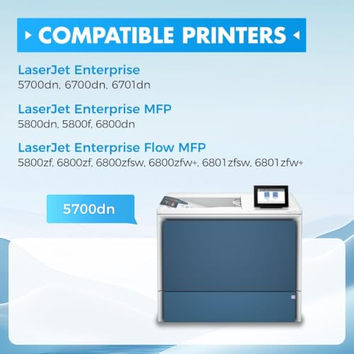 Image of 213A Toner Cartridge 4-Pack Set with Chip Replacement for HP 213A 213X W2130X W2130A Compatible for HP Color Laserjet Enterprise 5700dn MFP 5800dn 6700 6701dn 6800 6801dn Laser Printer Ink Black Color