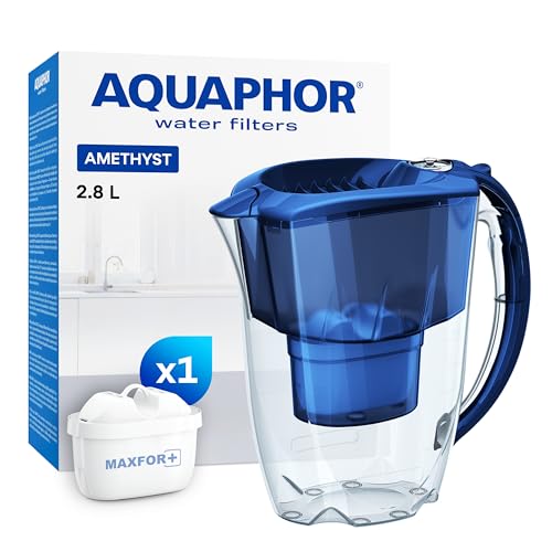 AQUAPHOR Jarra Filtradora de Agua Amethyst con 1 Filtro MAXFOR+ 200L - 2.8L - Azul