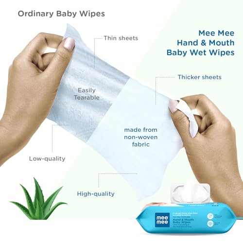 Image of Mee Mee Soft Gentle Baby Wet Wipes (72 Wipes) Pack of 2 | Infused with Aloevera and Vitamin E | Paraben & Sulfate Free | Cleansing Wipes | Wipes Combo for Babies