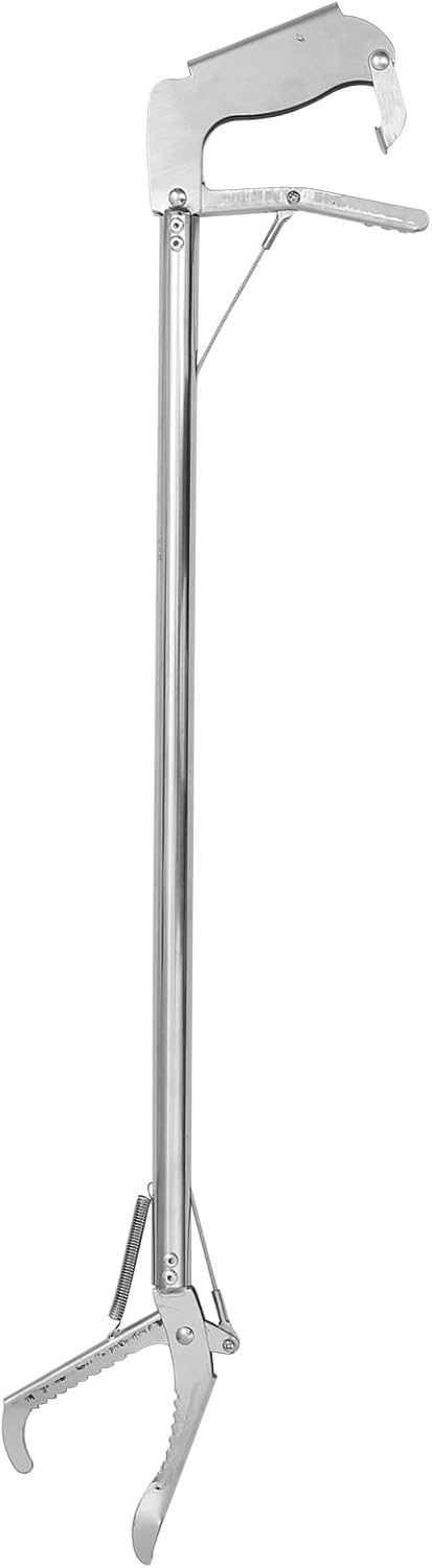 generic Folding Snake Grabber Tool 29.52 Inch Stainless Steel Snake-Proof Clip with Lock Lightweight Reptile Handling Clamp for Safe Outdoor Capture and Garden Use