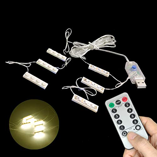 1 Pack X LED Down Lights (USB Powered Brick Warm White LED) Compatible with Lego Bricks or Major Brand Bowerful