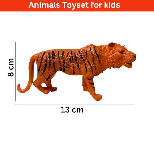 Image of ZESTHOME Big Wild Animal Toys Set for Kids | PVC Safari Figures - Lion, Tiger, Elephant, Leopard, Rhino & Hippo | 5-Inch Educational Jungle & Safari Playset | 6-Piece