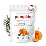 Pumpkin Seed Oil Capsules | Cold Pressed, Pure Virgin Oil, Essential Fatty Acids & Phytosterols 180 Softgels, Good for hair health | Non-GMO