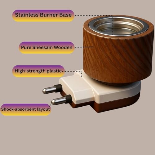 Image of Sheesham Wooden Kapoor Dani | Night Camphor Diffuser| Bakhoor Burner| Electric Incense Burner |Dhoop Dani for Home, Office Daily Use