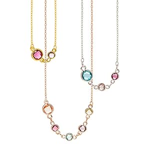 Birthstone Necklace For Women Mom Gift Mother Grandma Necklace Daughter Multiple Kids Personalized Custom Family Birthday Handmade -BSN-MC